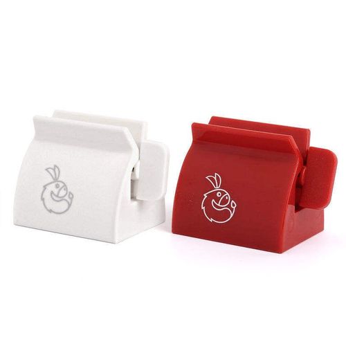 Creative Toothpaste Squeezing Dispenser,Red and white in two packs