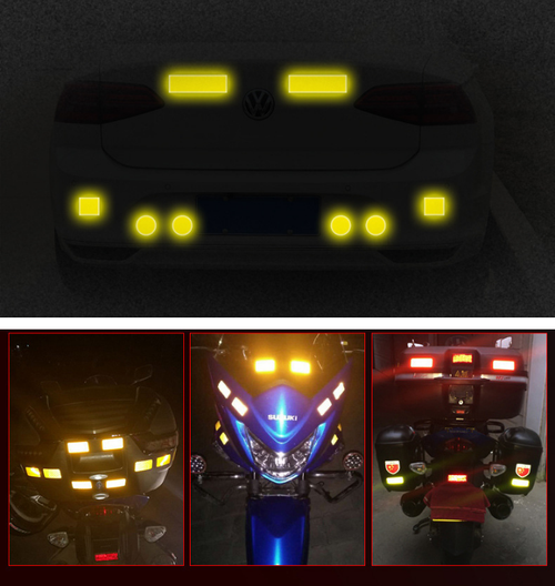 10pcs Automotive Night Safety Warning Reflective Stickers