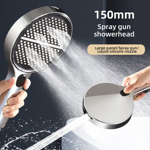 15cm Large Panel Handheld Shower Head with Spray Gun 4 Modes