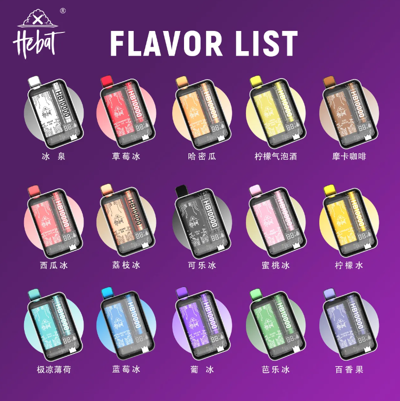 Hebat 喜貝 10000 口可充電拋棄式電子煙 ILIA 糖果雲