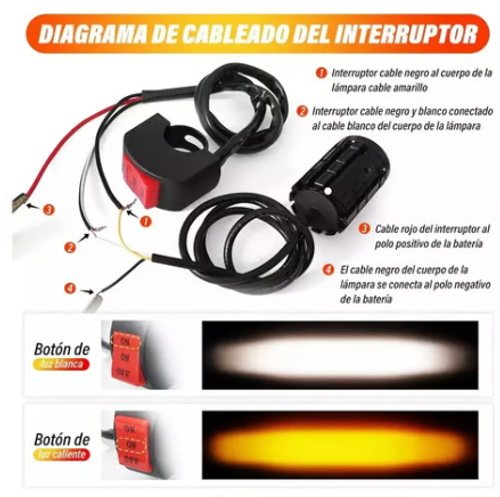 Mini LED Driving Lamps with Switch, Dual Color High Luminance Spotlight for Trucks