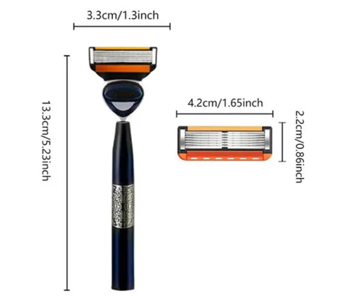 25-Piece Men's Razor Blade Replacement Set with Free Handle - Ultra Sharp Stainless Steel Blades for Smooth Shaving