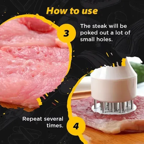 ❄️🥩Stainless Steel Meat Tenderizer Needle 21 Pin Steak BBQ Kitchen Cooking Tool