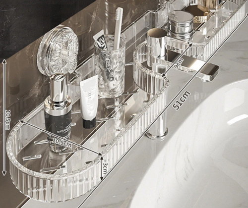 🚰 50% OFF HOT SALE 2026! ✨ Universal Removable Faucet Storage Rack - Expandable Design with Drainage Holes for Kitchen & Bathroom Organization 🛁💫