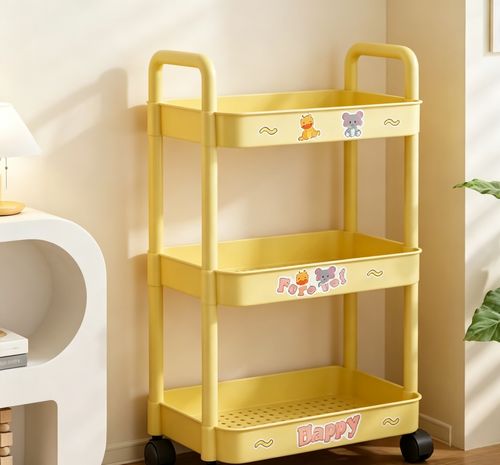Multi-Shelf Mobile Storage Cart with Wheels, Space-Saving Rolling Trolley for Home & Kitchen Storage