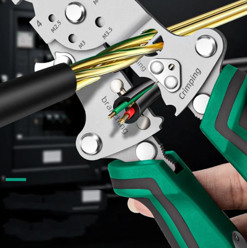 Multifunctional electrician's folding wire stripper with cutting and splitting function