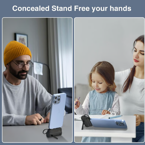 Mini Capsule Power Bank: 5000mAh Pocket-Sized Charger with Built-in Cable