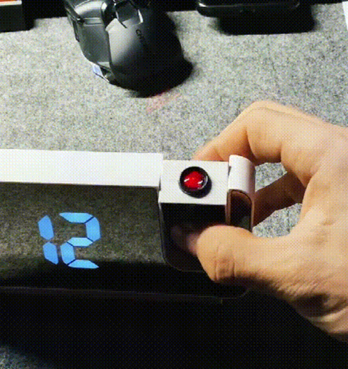 Temperature calendar black and white mirror mute red line projection alarm clock