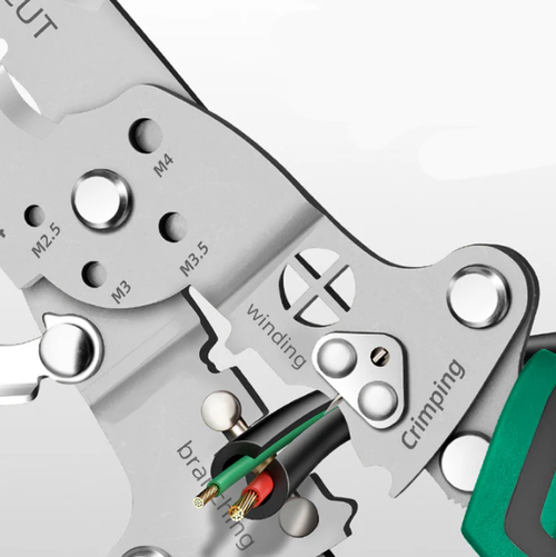 Multifunctional electrician's folding wire stripper with cutting and splitting function