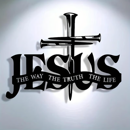 🔥Jesus & Cross The Way The Truth The Life Metal Wall Art