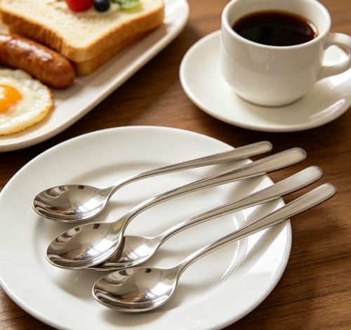 Stainless Steel Spoon, Heavy-Duty Dinner Spoon, Food-Grade Metal Table Spoon for Home, Kitchen & Restaurant Use