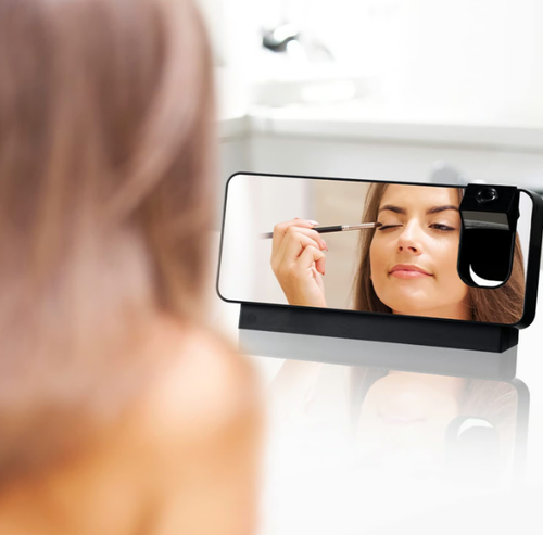 Temperature calendar black and white mirror mute red line projection alarm clock