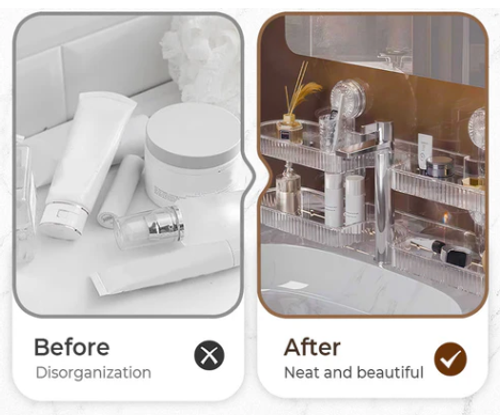 🚰 50% OFF HOT SALE 2026! ✨ Universal Removable Faucet Storage Rack - Expandable Design with Drainage Holes for Kitchen & Bathroom Organization 🛁💫