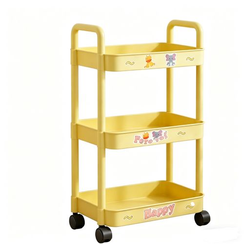 Multi-Shelf Mobile Storage Cart with Wheels, Space-Saving Rolling Trolley for Home & Kitchen Storage