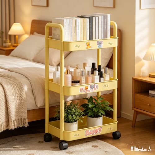 Multi-Shelf Mobile Storage Cart with Wheels, Space-Saving Rolling Trolley for Home & Kitchen Storage