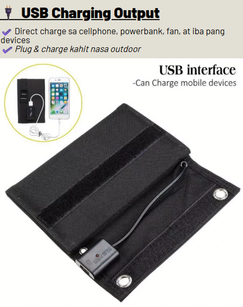 Portable foldable solar panel with USB