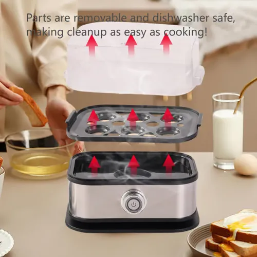 🏆Flash Sale⚡ 50K SOLD! Almost Gone 💥Effortless Egg Cooking with the Ultimate Stainless Steel Egg Cooker 🍳✨ Best gifts