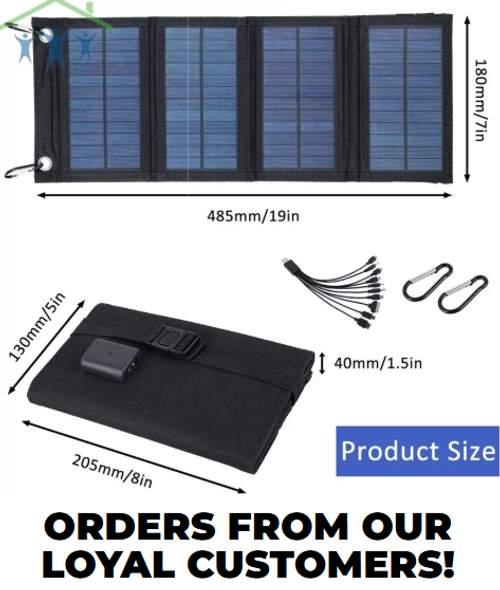 Portable foldable solar panel with USB