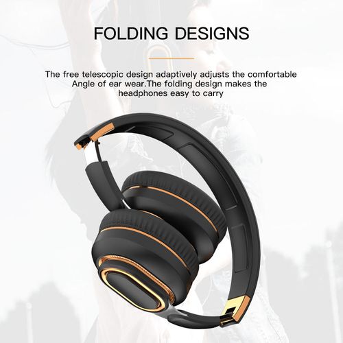 BT 5.0 Noise Cancelling Deep Bass Foldable Wireless Gym Headphones for Sports and Workouts