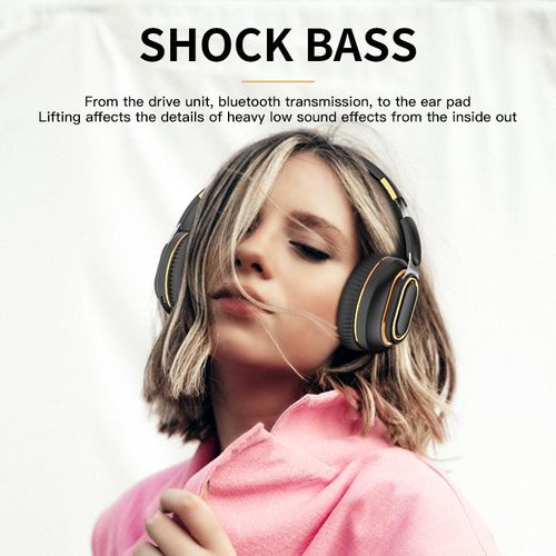 BT 5.0 Noise Cancelling Deep Bass Foldable Wireless Gym Headphones for Sports and Workouts
