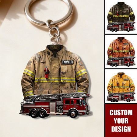 Personalized Firefighter Hero Keychain Gifts For Firefighter