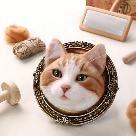 DIYTREE Individueller Wollfilz Haustier Kopf Bilderrahmen (5-6 Zoll, 10cm+) Handgemachtes Andenken- katze