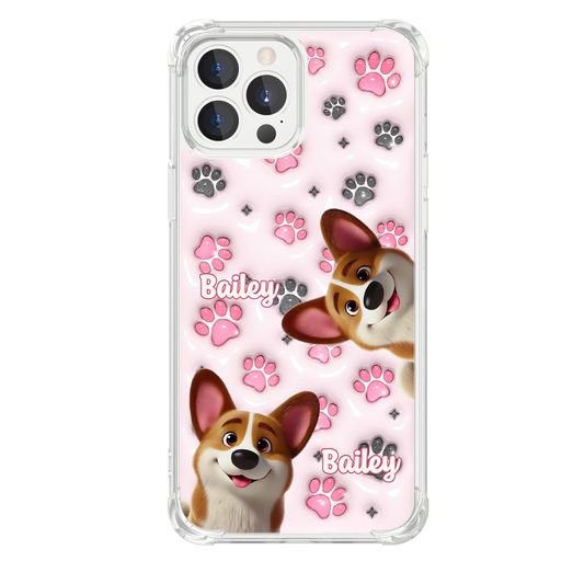 DIYTREE Personalisierte Hund Handyhülle mit Pfotenmuster – Individuell für iPhone