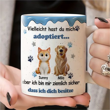 DIYTREE Sie können uns adoptieren Niedliches Haustier Individuell gestaltbare Keramik-Kaffeetasse