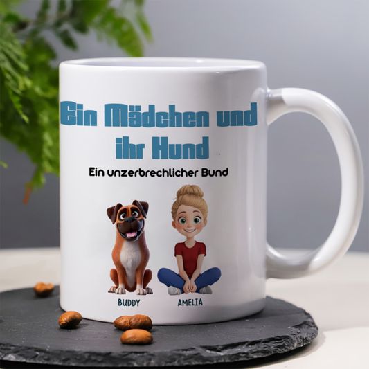 DIYTREE Niedliche personalisierbare Keramik-Kaffeetasse für Tierliebhaber