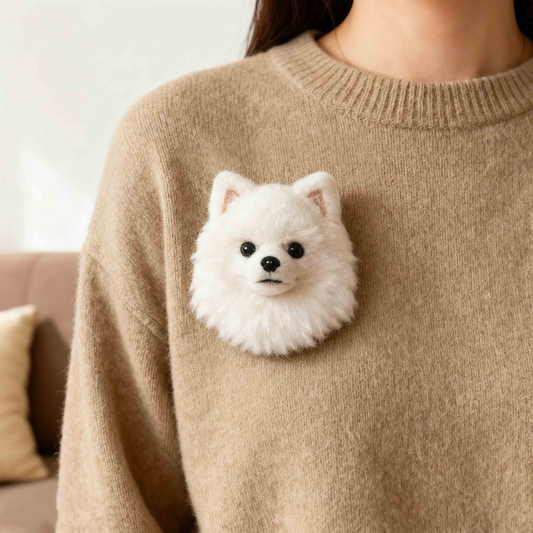 DIYTREE Individueller Wollfilz Haustier Kopf Brosche Handgemachtes Andenken- hund