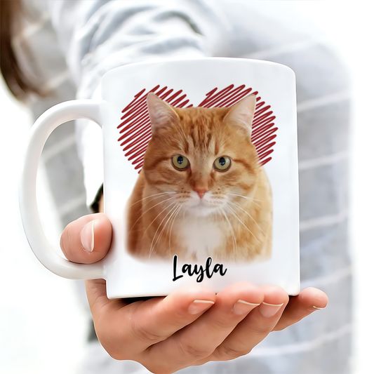 DIYTREE Personalisierte Muttertag Haustier Tasse – Mit Foto Upload & Lustigem Spruch