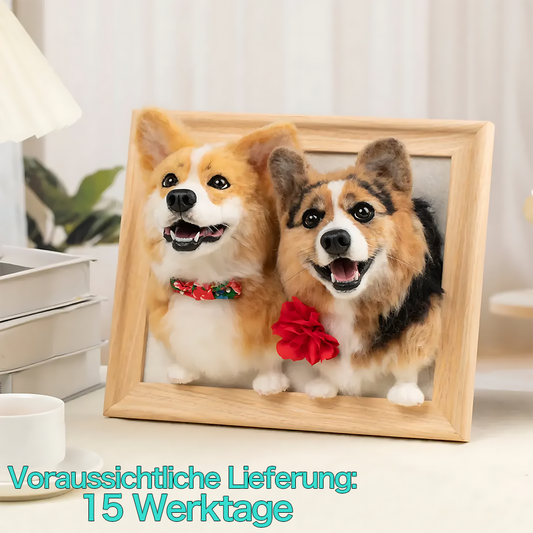 DIYTREE Zwei gerahmte Tierporträ-hund