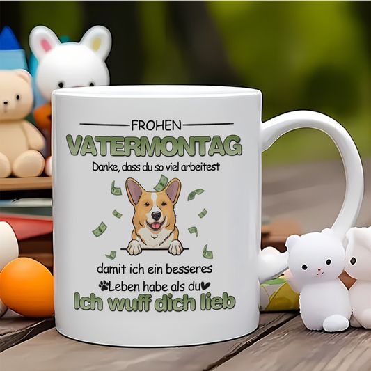 DIYTREE Wir haben ein besseres Leben als ihr – Personalisierte Tasse für Hunde und Katzen