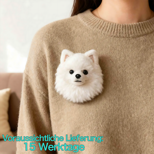 DIYTREE Individueller Wollfilz Haustier Kopf Brosche Handgemachtes Andenken- hund