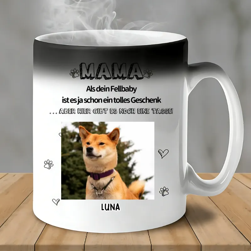 DIYTREE Personalisierte Haustier Foto Tasse – Individuell mit eigenem Bild, Namen & Spruch, Geschenk für Hundemama & Hundevater