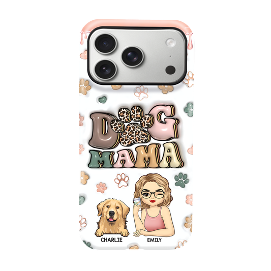 DIYTREE Personalisierte Cat Mama Handyhülle – Individuell mit 1-6 Haustieren, Namen & Design-Optionen, Doppelschicht-Schutz für iPhone