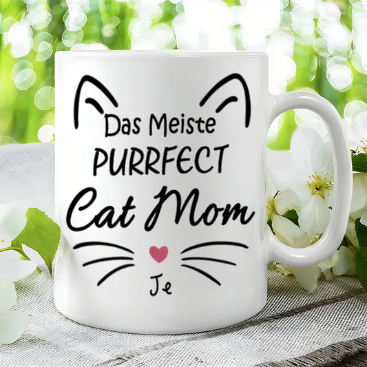 DIYTREE Niedliche Haustier-Aufdruck Keramik-Kaffeetasse mit personalisierbarem Namen