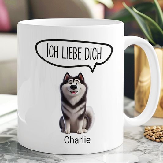 DIYTREE Personalisierter Vatertag Hund Tasse – Mit Hunderassen & Namen, Bis zu 4 Hunde