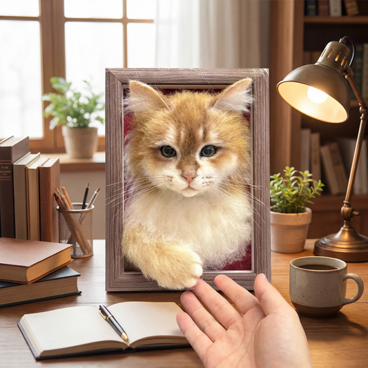 DIYTREE Individueller Wollfilz Haustier Kopf Bilderrahmen mit Pfoten Handgemachtes Andenken