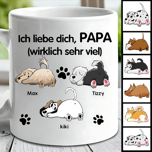 DIYTREE  Wir lieben dich, Papa, von ganzem Herzen – Geschenk für Papa, personalisierte Tasse