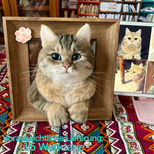 DIYTREE Individueller Wollfilz Haustier Bilderrahmen mit Pfote | Handgemachtes Andenken