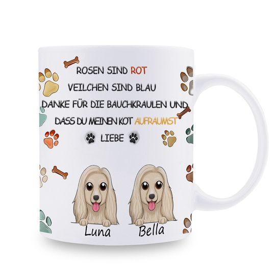 DIYTREE Niedliche Haustier-Pfotenabdruck-Keramik-Kaffeetasse mit personalisiertem Namen