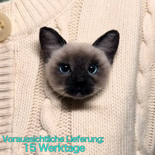 DIYTREE Individuelle Wollfilz Haustierkopf Brosche - Handgemachtes Andenken für Katze