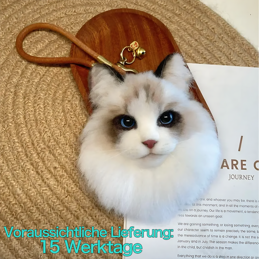 DIYTREE Individueller Wollfilz Haustierkopf Schlüsselanhänger - Handgemachtes Andenken für Katze