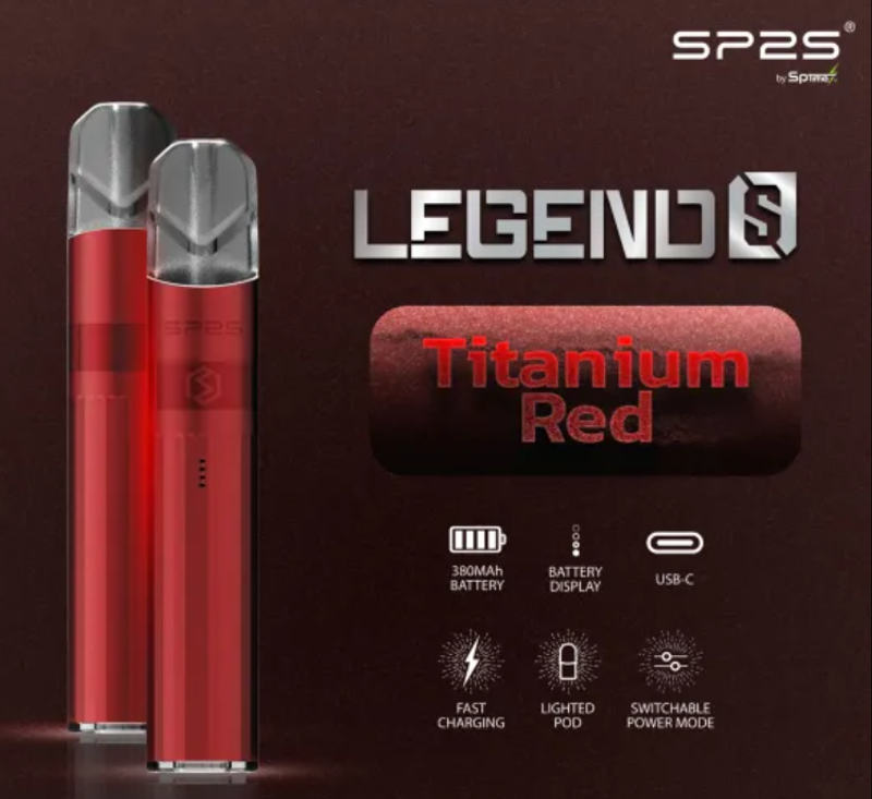 SP2S 电镀钛色主机搭配雾化杆，适配通用一代烟弹，高品质电镀工艺，耐用且超强防刮