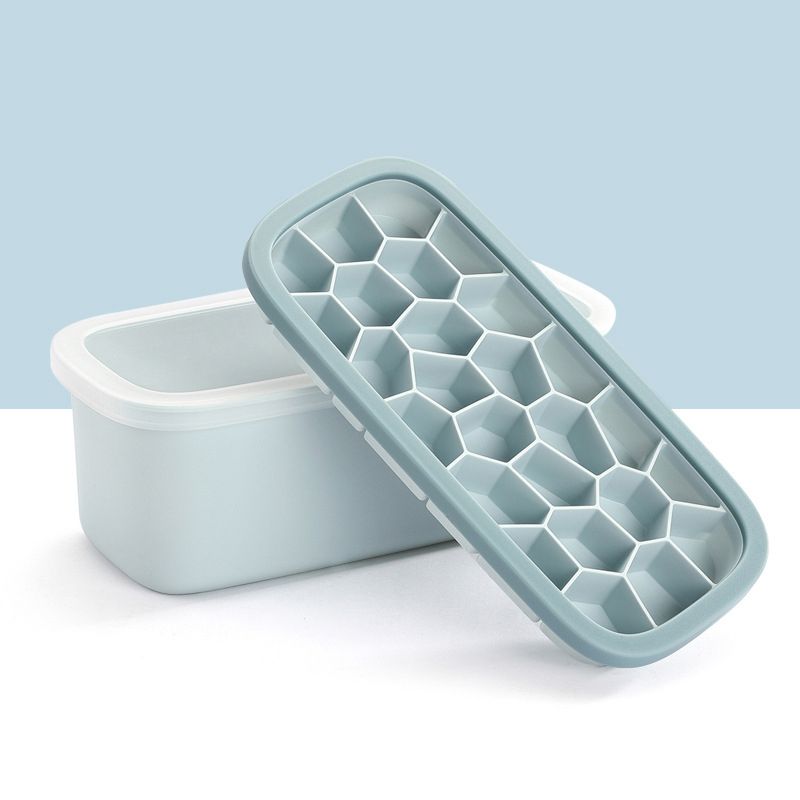 Easy release silicone tray ice cube Tray For Freezer Ice Bucket Storage Bin Ice Box Container With Lid