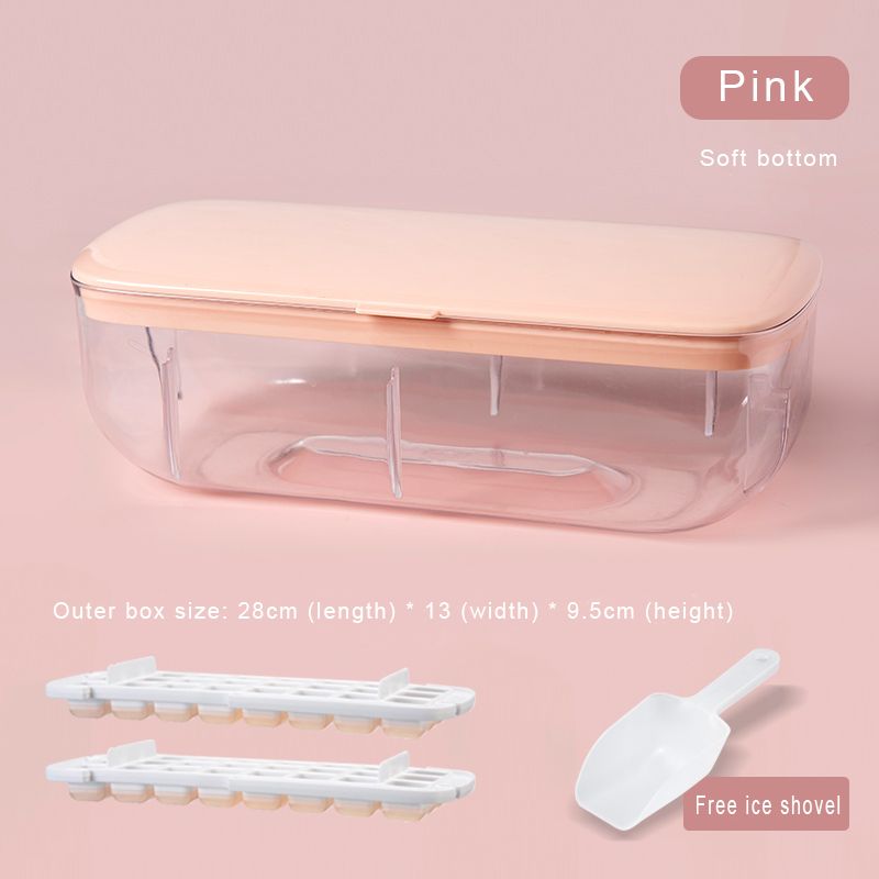 Food-grade Silicone Ice Cube Tray with Lid and Storage Bin for Freezer, Easy-Release 2 * 36 Small Nugget Ice Trays 1 ice Bucket & Scoop, Flexible Ice Cube Molds with Ice Container