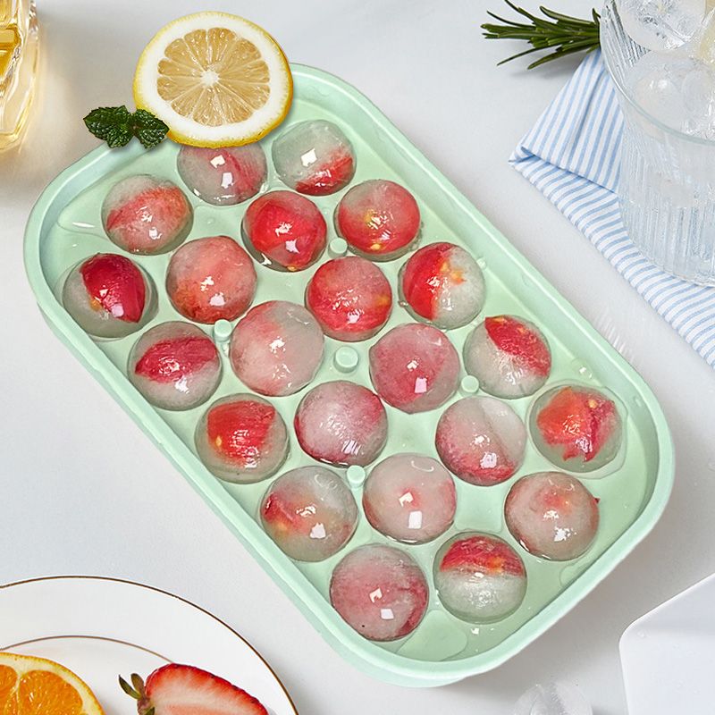 PA free Ice cream tools box mould Round sphere ball 22 holes grid mold reusable silicone ice cube tray