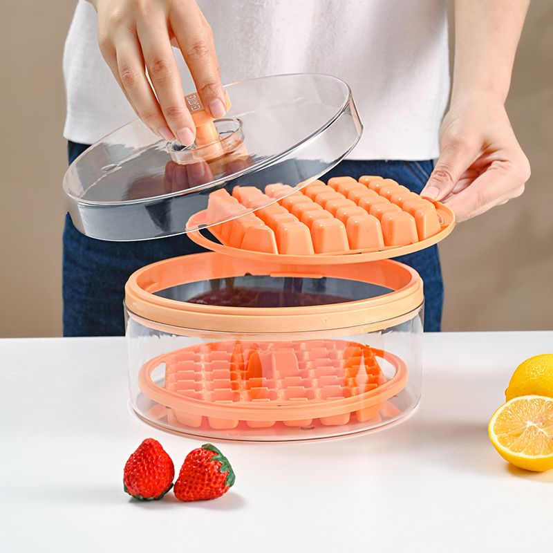 Ice Cube Trays Silicone Ice Trays for Freezer Easy to Release Ice Tray Molds for Whiskey Cool Drinks with Bin & Lid