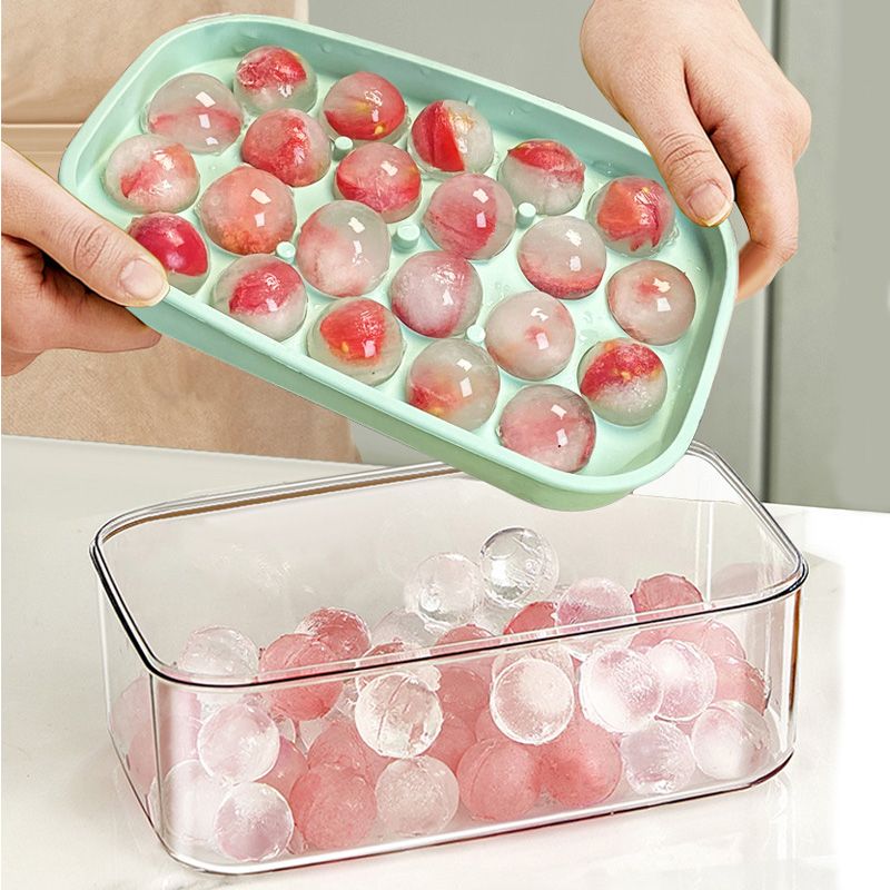PA free Ice cream tools box mould Round sphere ball 22 holes grid mold reusable silicone ice cube tray